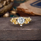 Nature-Inspired 4-Prong Round Lab Diamond Engagement Ring